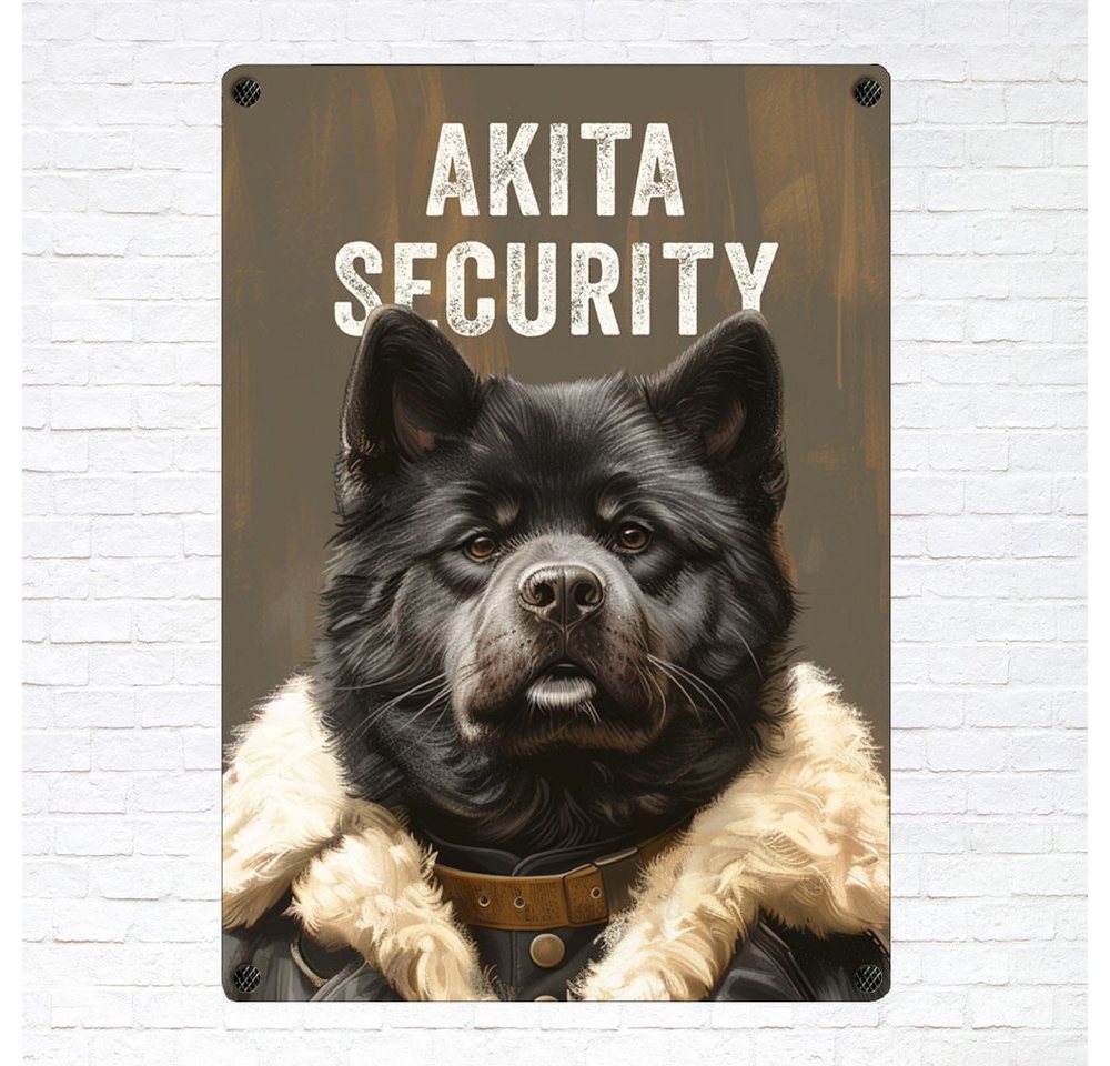 Thumbnail - Cadouri Warnschild Hundewarnschild AKITA SECURITY - Hinweisschild mit Hunderasse, (Securityschild für den Hundehaushalt,...
