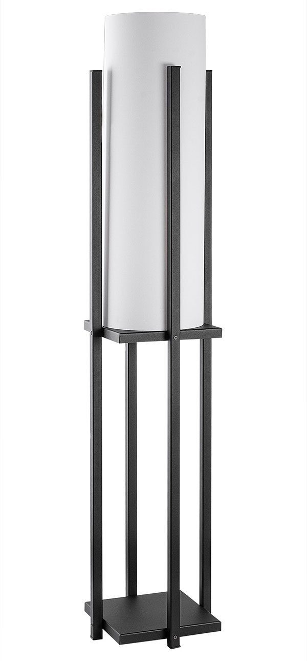Feldmann-Wohnen Stehlampe, 25x25x130cm, 1 Ablagefläche schwarz matt / LS weiß
