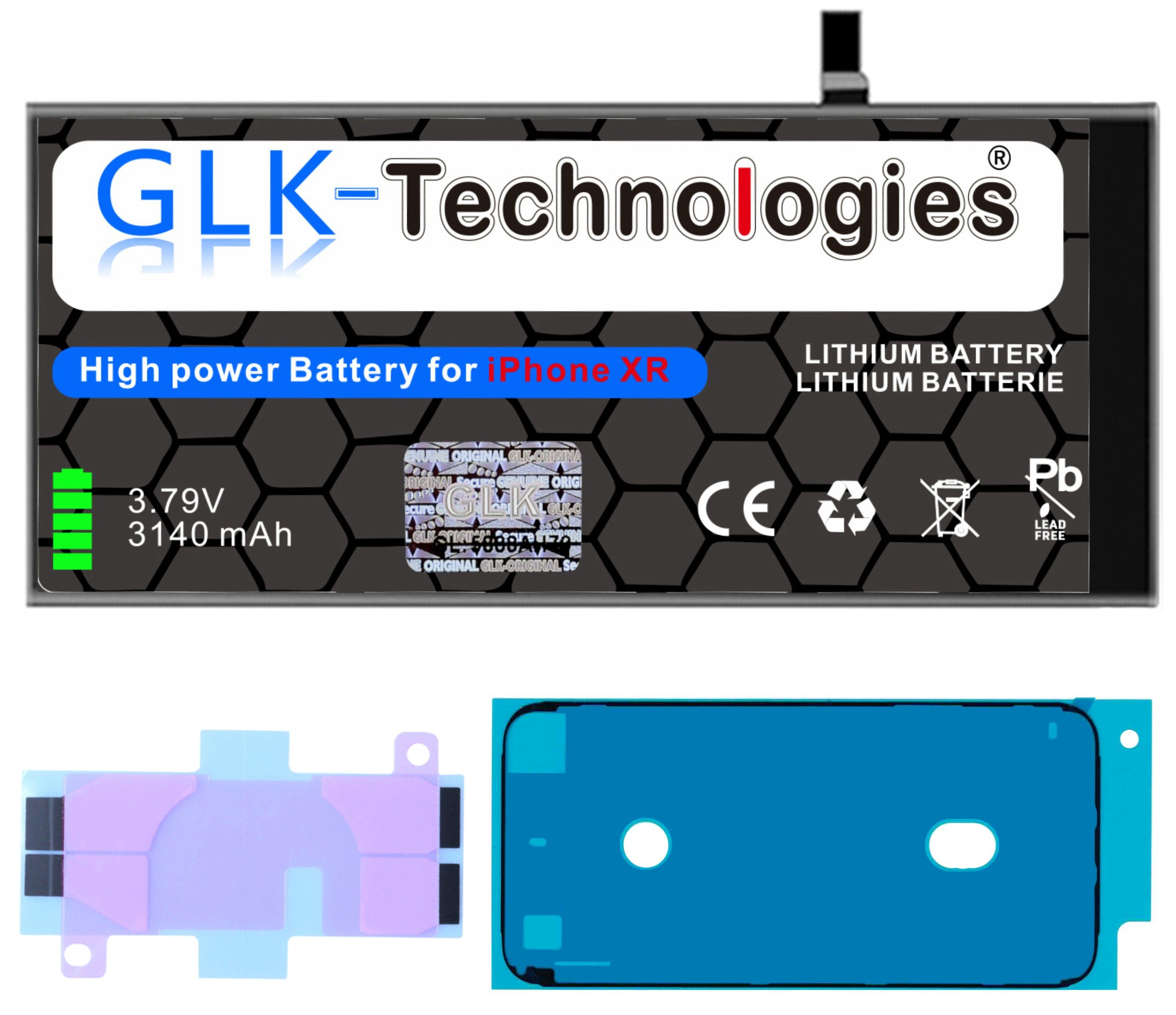 GLK-Technologies High Power Ersatz Klebebandsätze 2X Akku inkl. 3140 XR für mAh Smartphone-Akku (3,8 V) iPhone