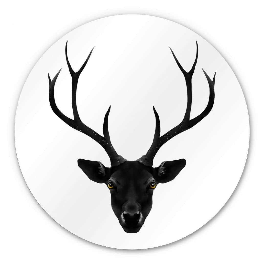 K&L Wall Art Alu-Dibond-Druck Natur Metallbild Waldtiere Schwarzwald Wandbild aus Metall Wanddeko, Runde Wald- und Tierposter aus Alu-Dibond, Kunstvolles Tiermotiv für Wohnzimmer und Balkon inkl. Wandhalterung