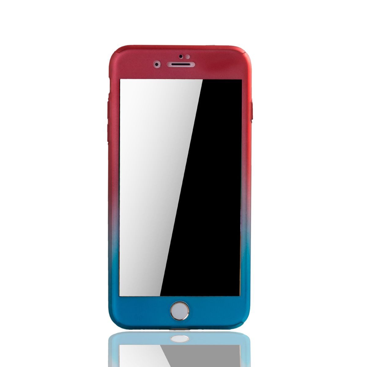 König Design Handyhülle Apple iPhone 8 Plus, Apple iPhone 8 Plus Handyhülle 360 Grad Schutz Full Cover Mehrfarbig