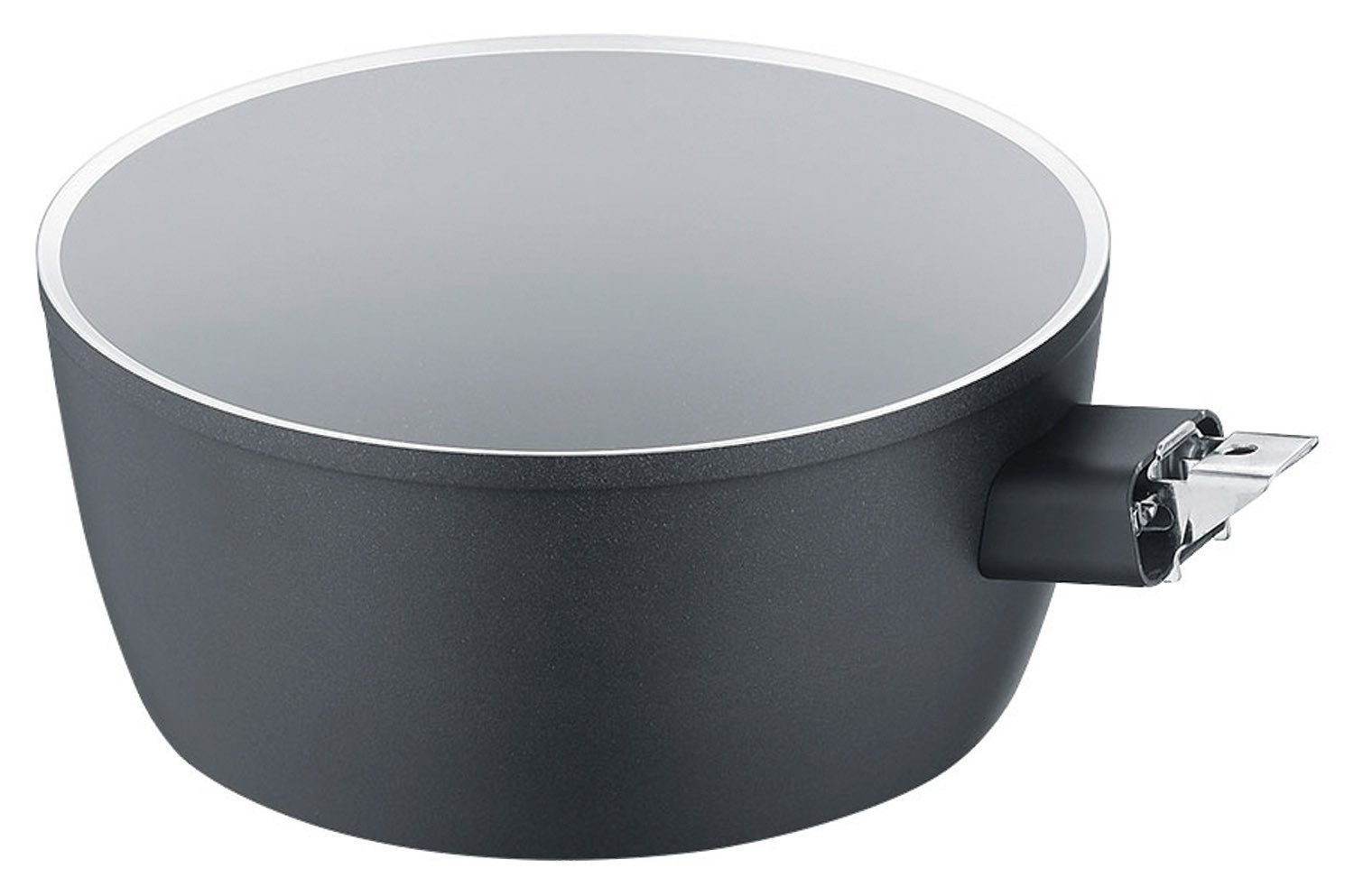 Berndes Kasserolle B.PERFECT, Ø 16 cm, Schwarz, Weiß, Induktion, Aluminium, Stielgriff separat erhältlich, Antihaft-Quarzversiegelung