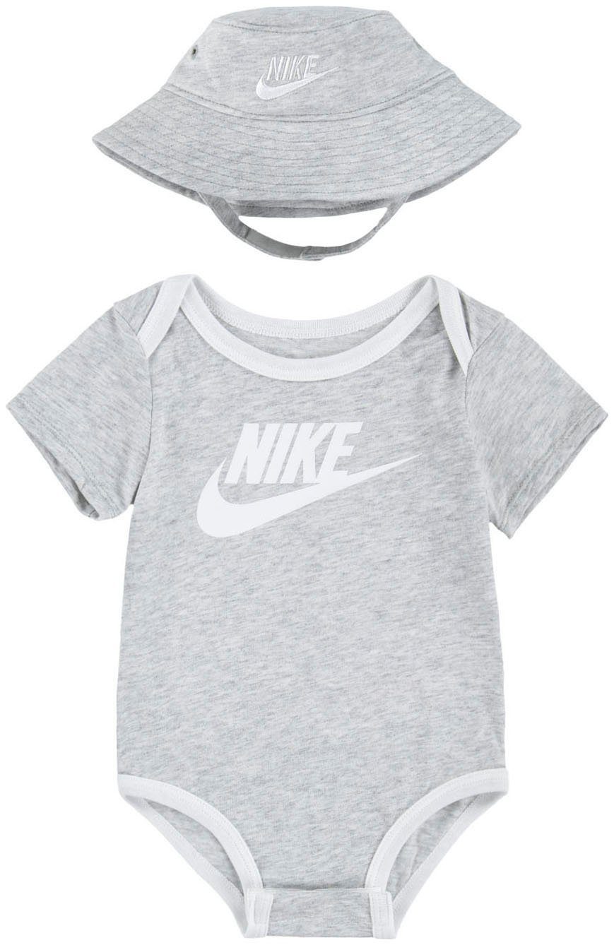 2-tlg) Nike CORE 2PC heather BODYSUIT HAT Erstausstattungspaket (Set, & SET grey BUCKET Sportswear