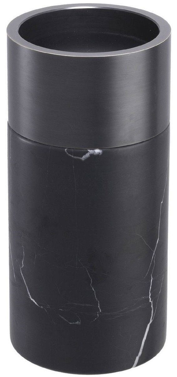 Casa Padrino Kerzenhalter Luxus Kerzenhalter Qualität Luxus Kerzenhalter - Set / runde Schwarz Accessoires Deko - Bronzefarben - Marmor 3
