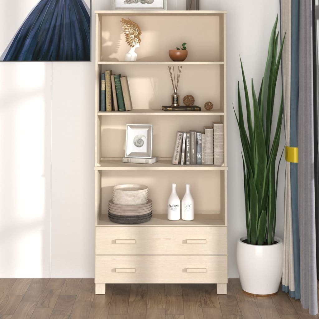 vidaXL Highboard Highboard HAMAR Massivholz Kiefer Honigbraun (2 St)