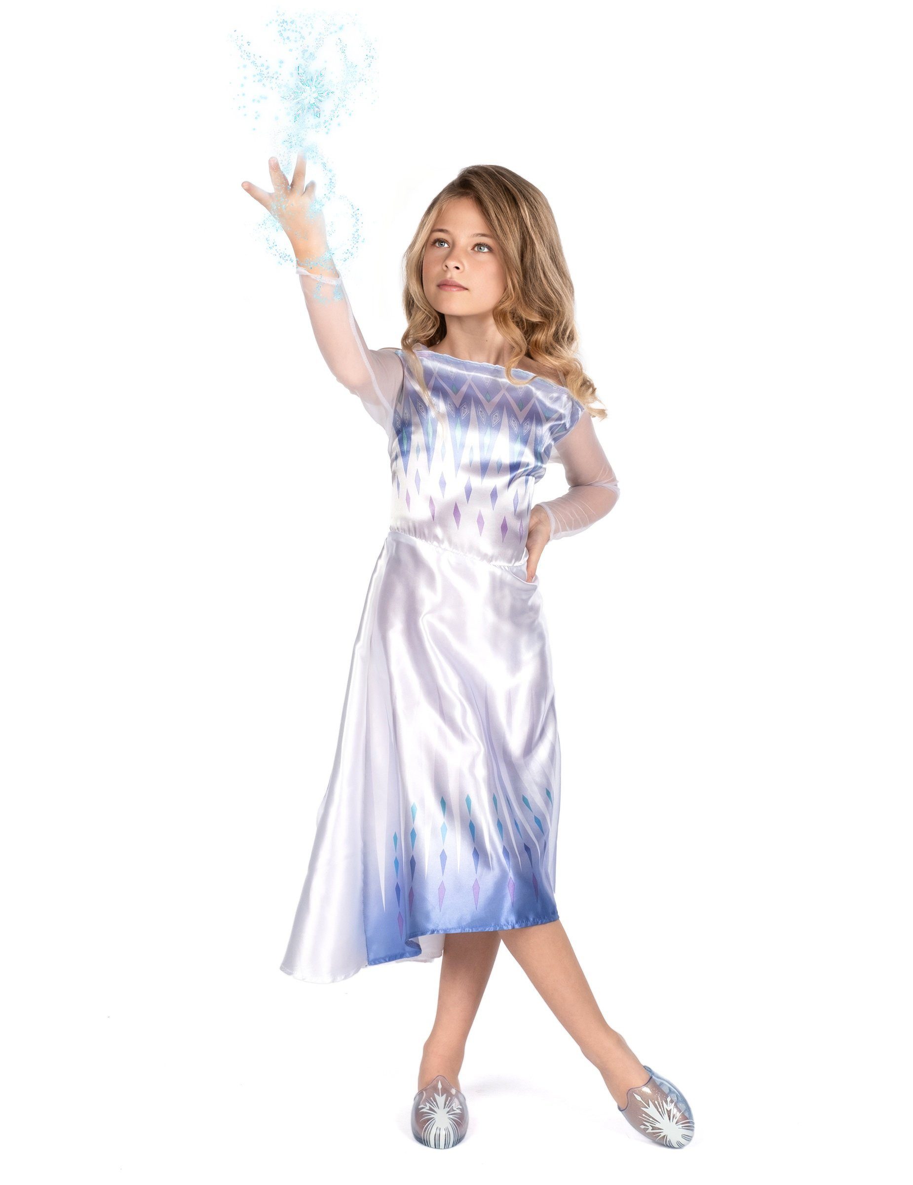 Disguise Kostüm Elsa-Kostüm für Kinder Schneekönigin 2 weiss-blau