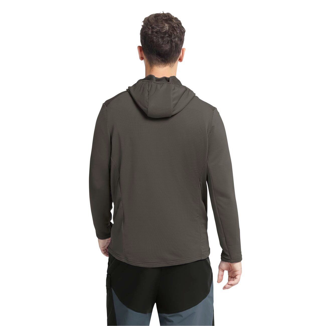 Jack Wolfskin Fleecejacke Litestride Hooded Full Zip (mit Kapuze, elastisches Material) braun