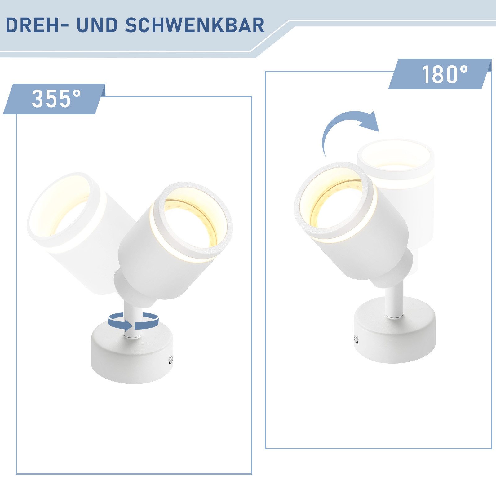 Nettlife Deckenspots Schwarz 1/2/3/4 Flammig GU10 Schwenkbar Innen Metall Deckenstrahler, Schwenkbar 355°, ohne Leuchtmittel, für Flur Wohnzimmer Küche Schlafzimmer