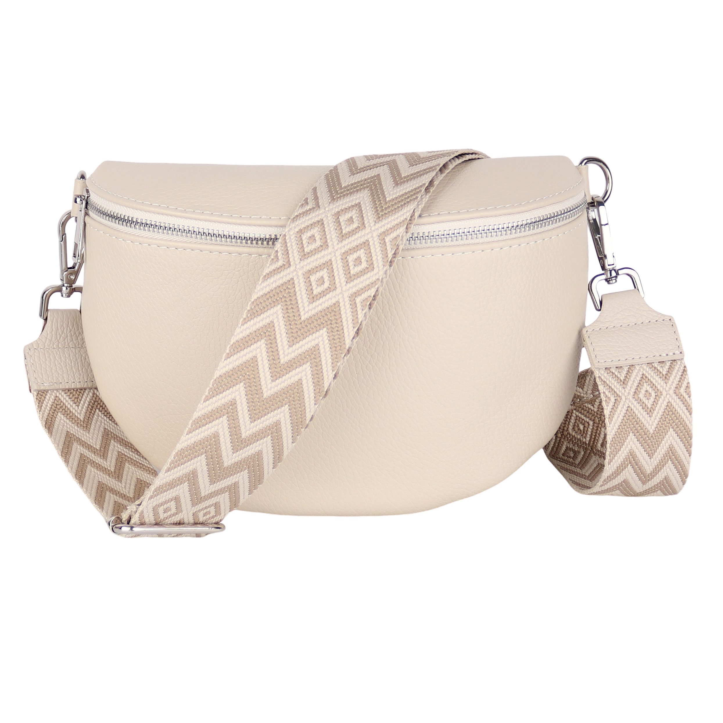 Bauchtasche Damen, aus Echtleder, Made in Italy,Umhängetasche; Brusttasche