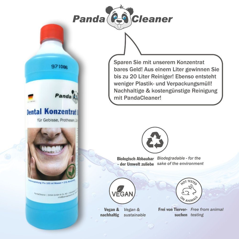 250ml) Ultraschallreiniger Für - Reinigungskonzentrat Prothesen Dental (1-St. & Gebisse Konzentrat PandaCleaner