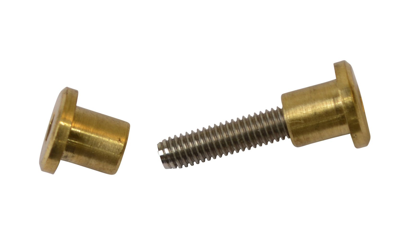 Kai Wiechmann Schraube Ersatzteile Teakmöbel Hülsenschraube 42 mm als Qualitätsschraube, (1 St), 3-tlg. Messing-Edelstahl-Schraube für Gartenmöbel