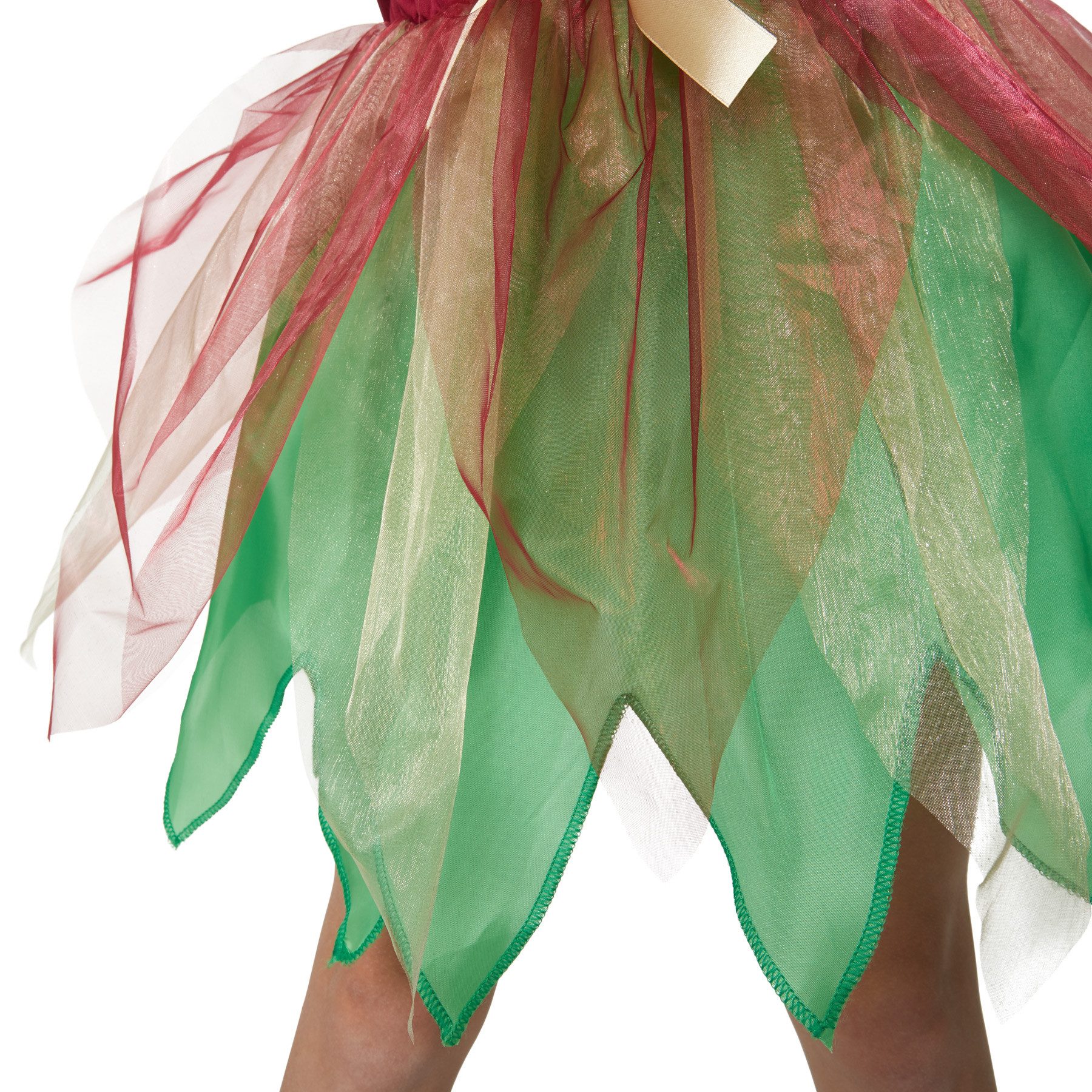 dressforfun Kostüm Mädchenkostüm Waldelfe, Reizendes Kleid in hellem Grün und kräftigem Rot