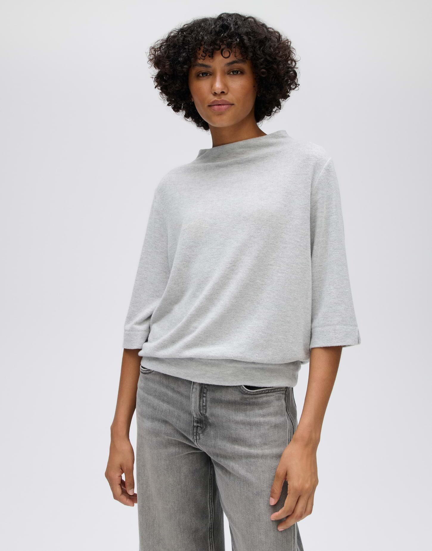 OPUS 3/4-Arm-Shirt Sosino aus weichem Jersey Gerader Schnitt mit 3/4-Ärmeln und softem Griff