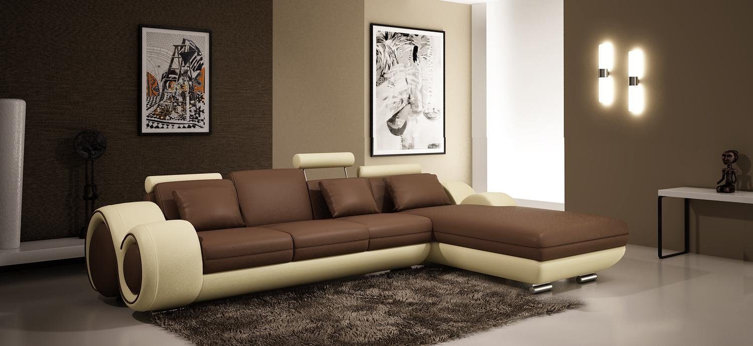 JVmoebel Ecksofa, Multifunktions Leder Sitz Polster Wohnzimmer Leder Sofa Couch 4085
