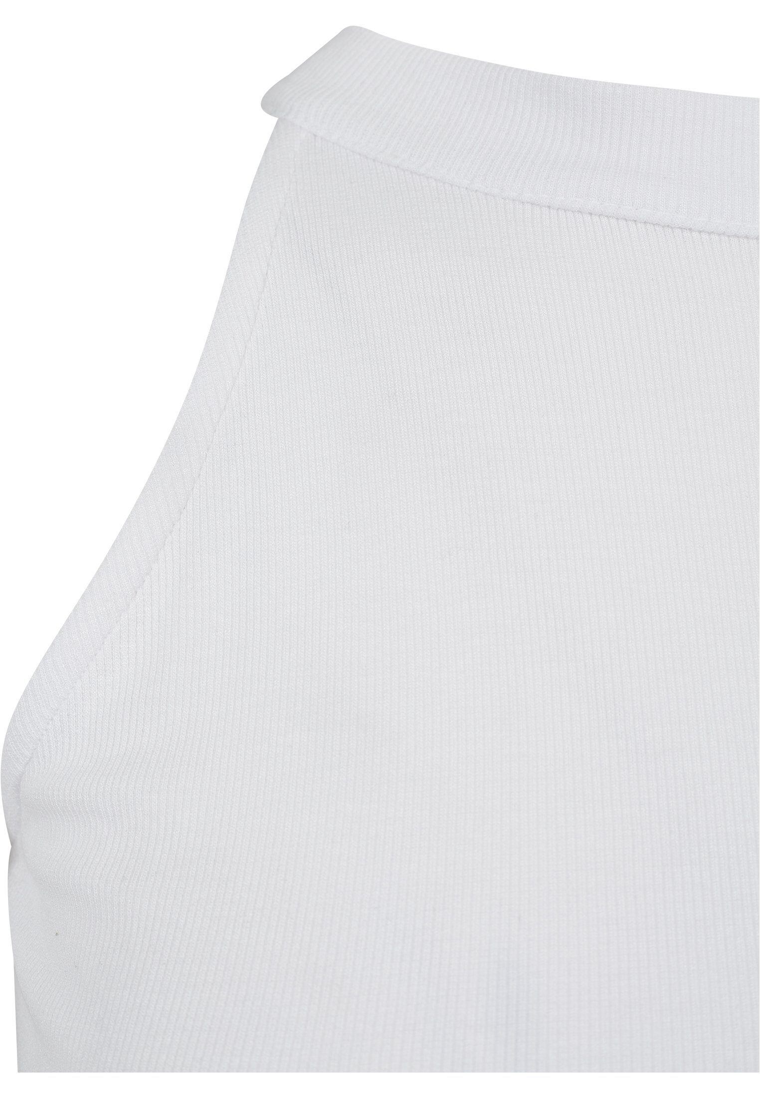 Rib T-Shirt URBAN white Cropped Ladies Damen Turtleneck CLASSICS Top (1-tlg)