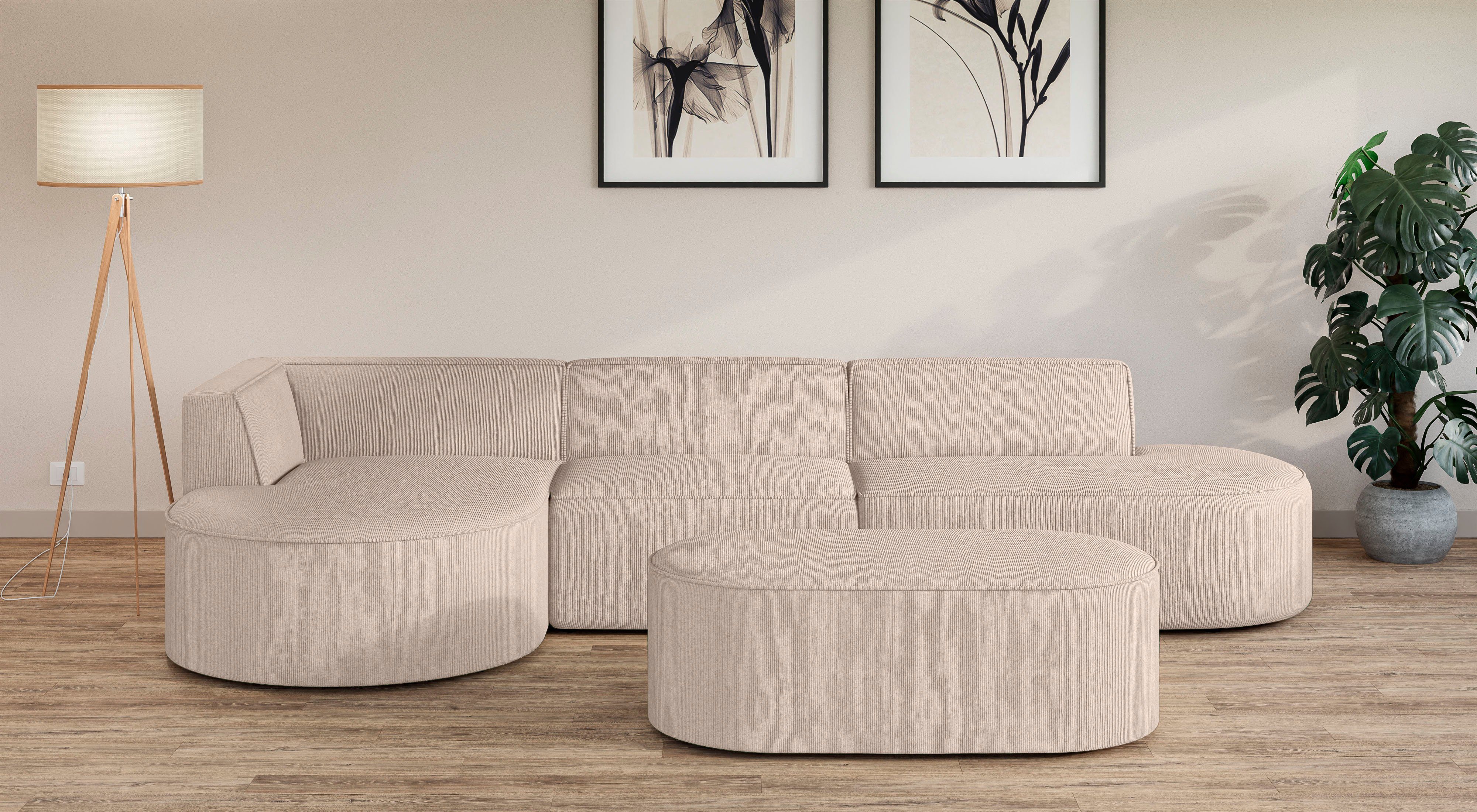 andas Ecksofa "EIVIND Designer Sofa mit Ottomane rechts/links, B/T/H: 343/1 günstig online kaufen