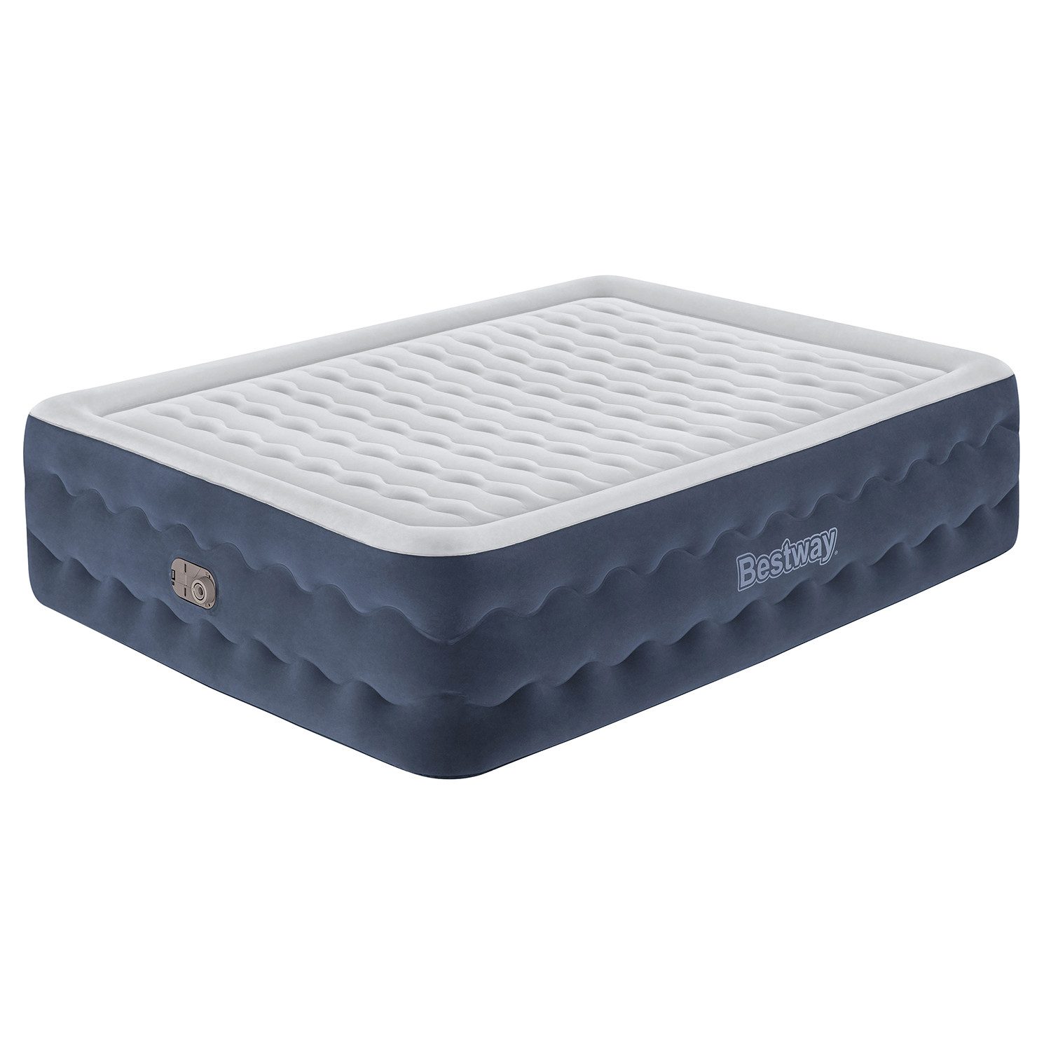 Bestway Luftbett TriTech, (Packung, 1-tlg., mit integrierter Elektropumpe 203 x 152 x 51 cm), in 300 sek. aufgepumpt