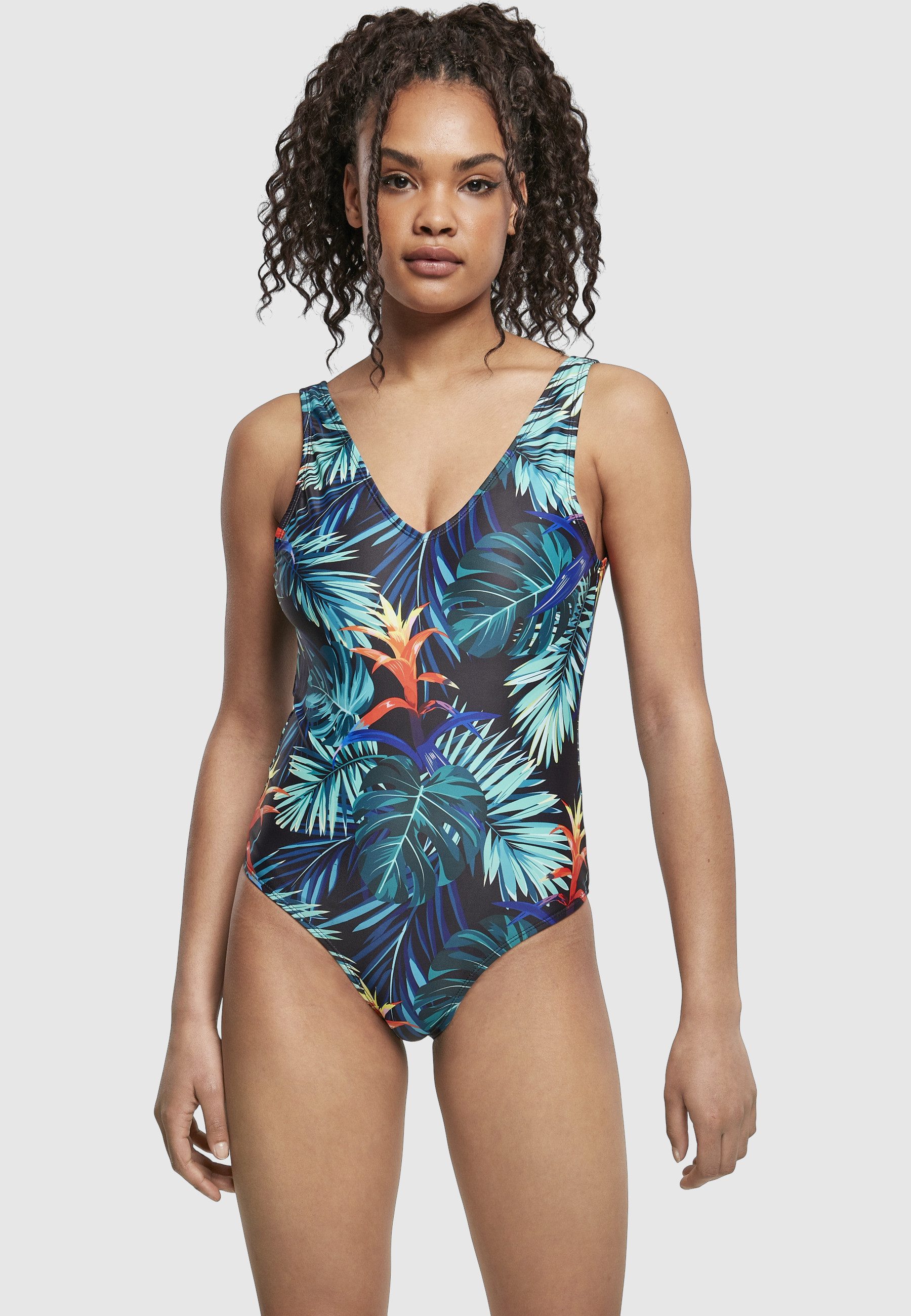 URBAN CLASSICS Monokini Urban Classics Damen Ladies High Leg Pattern Swimsuit