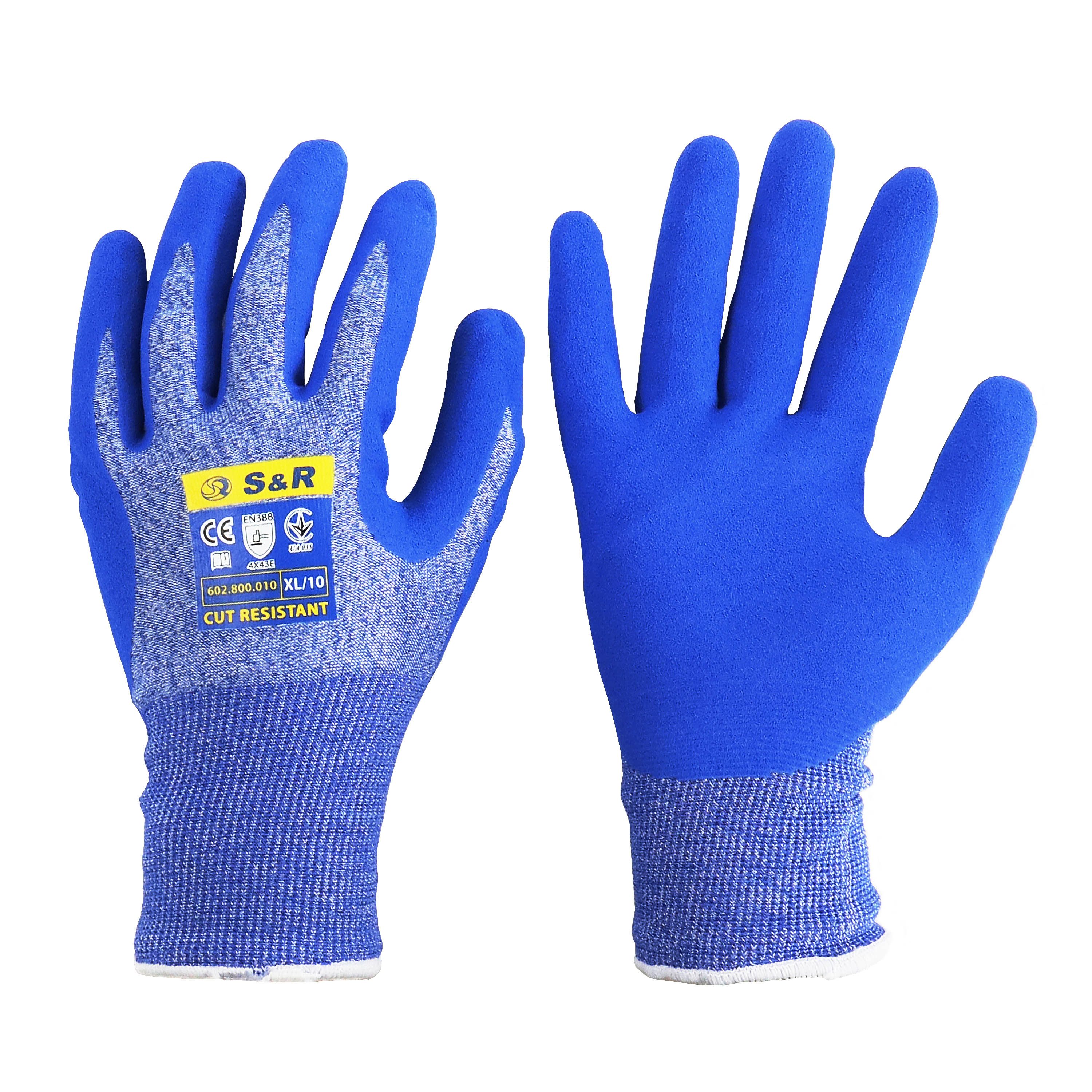 S&R Schnittschutzhandschuhe Schnittfeste Schutzhandschuhe 1 Paar mit Nitrilbeschichtung in XL / 10 (2-St) Anti-Rutsch Рабочие перчатки für Montage, Bauen, Restauration