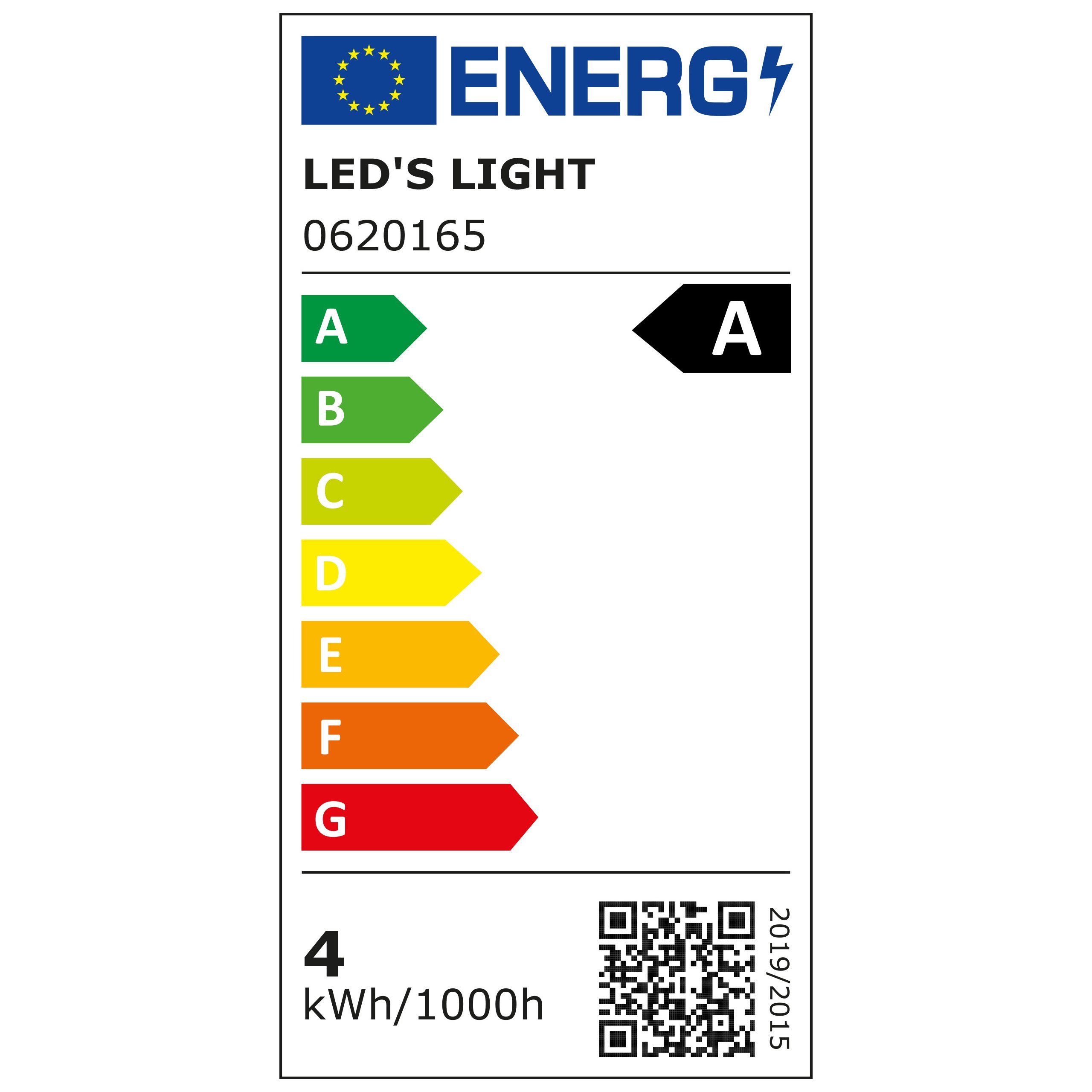 Birne, LED Haltbarkeit E27, 50.000h A60 - 0620165 light LED's LED-Leuchtmittel warmweiß Klar 3,8W E27