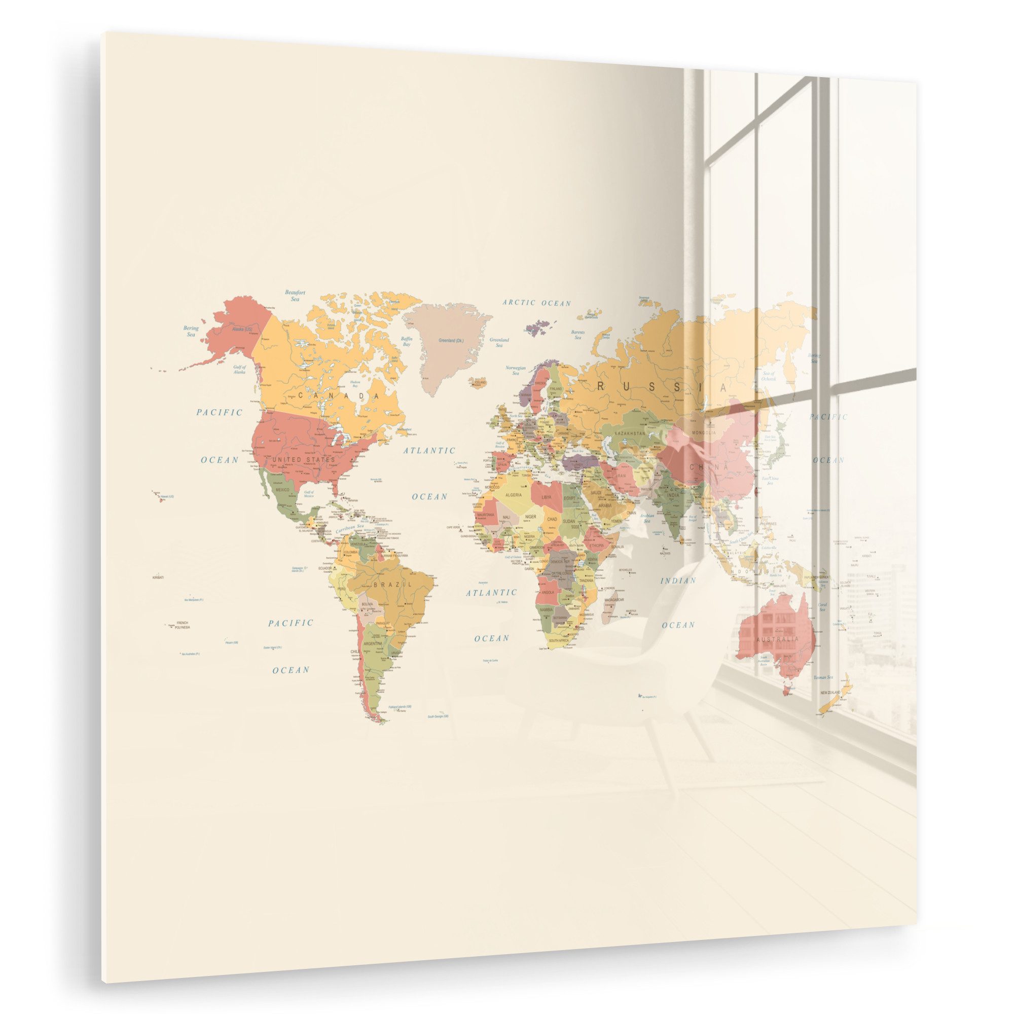 MuchoWow Acrylglasbild Weltkarte - Realistisch - günstig online kaufen