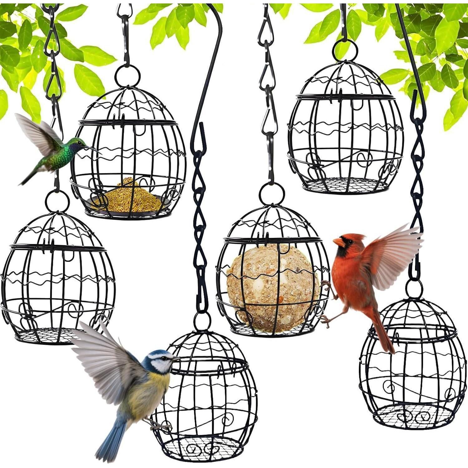 LuxusKollektion Futterspender Meisenknödelhalter Vogelfutterstation Klappdeckel Aufhänger D 6Pcs