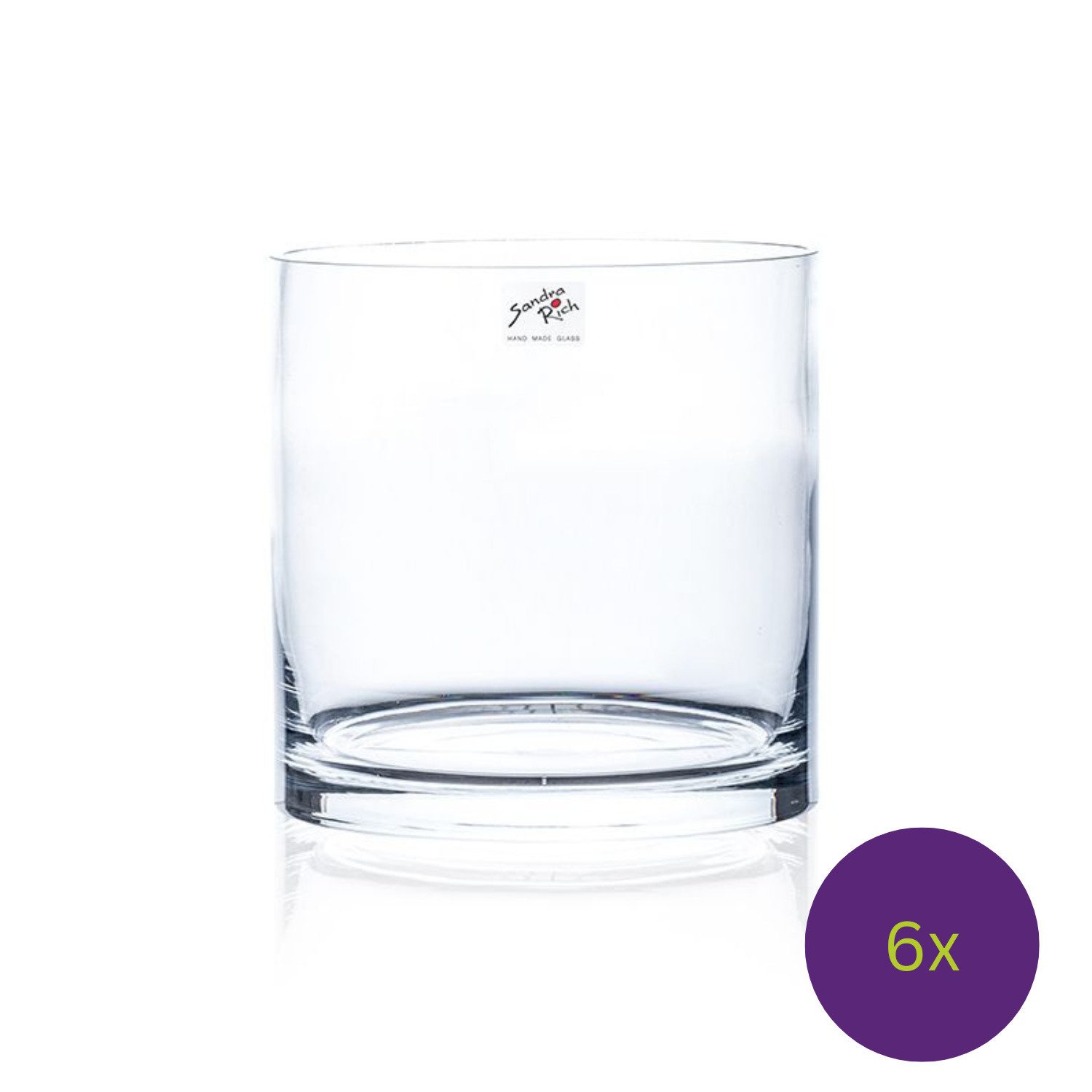 Sandra Rich Dekovase Cyli Cold Cut, Cold Cut, transparent, Windlicht, Teelichthalter, Kerzenglas, H: 15cm