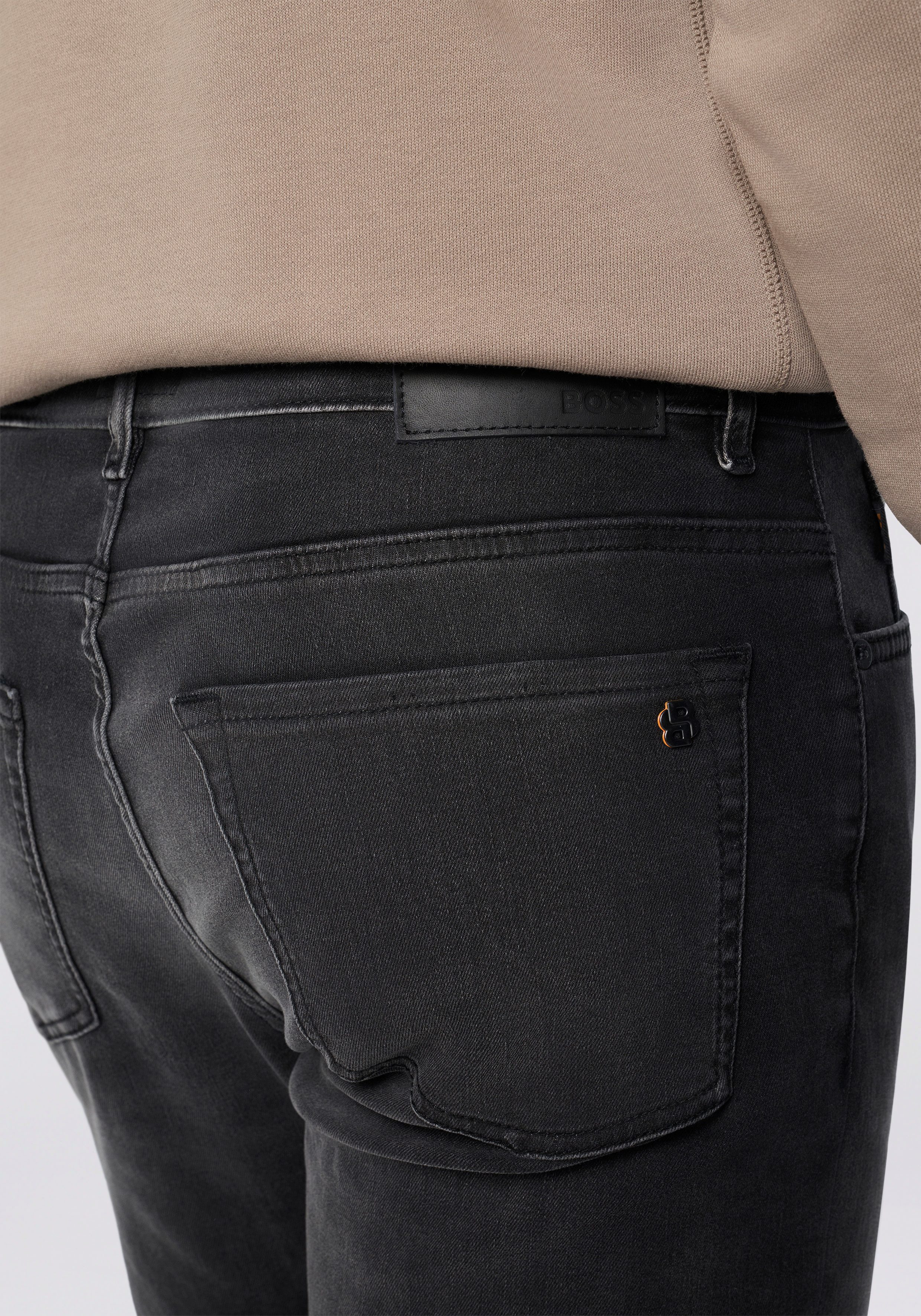 BOSS ORANGE Regular-fit-Jeans RE.MAINE BO mit BOSS-Lederbadge, Regular Fit, stone washed