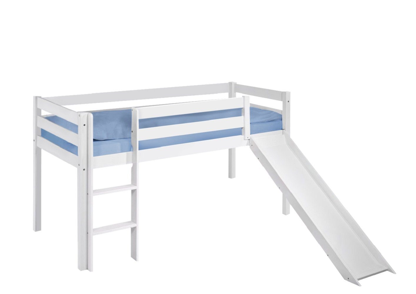Lilokids Kinderbett JELLE mit Rutsche 200x90 cm Halbhochbett Spielbett