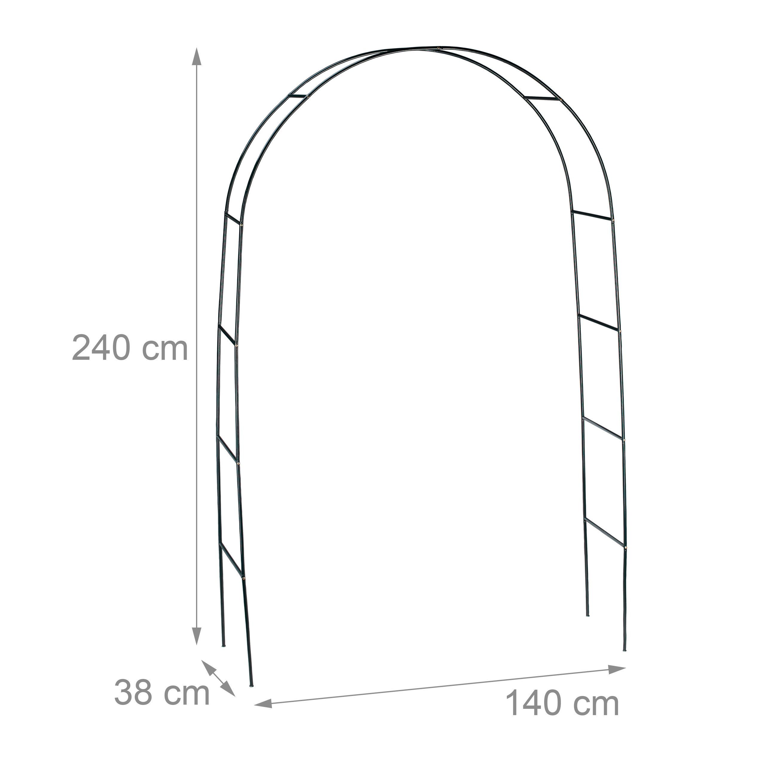 relaxdays Rosenbogen Torbogen Rankhilfe aus Metall 240 cm, 1 St. – Bild 4 von 5