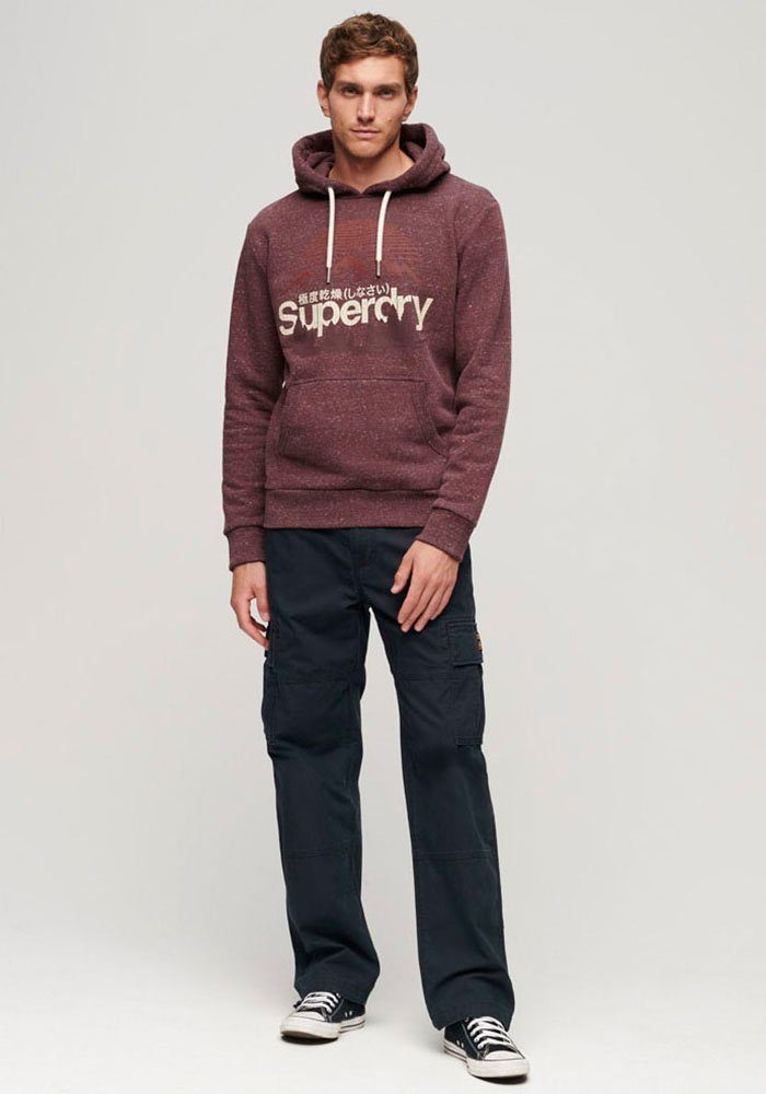 Heather Burgundy GREAT OUTDOORS CL HOOD GRAPHIC Kapuzensweatshirt Superdry