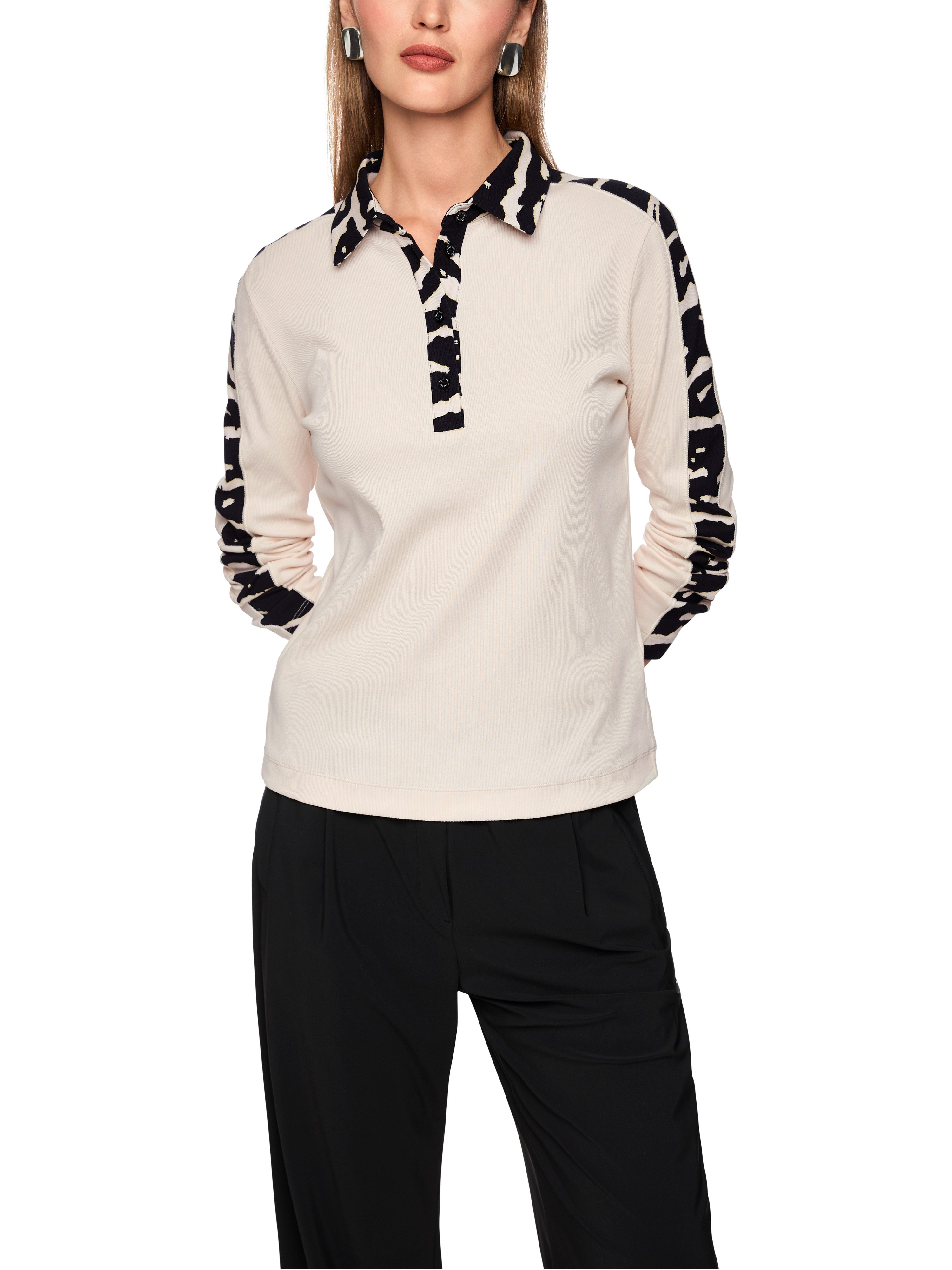 Marc Cain Langarm-Poloshirt Tiger Mania Premium Damenmode mit Animal Detail günstig online kaufen