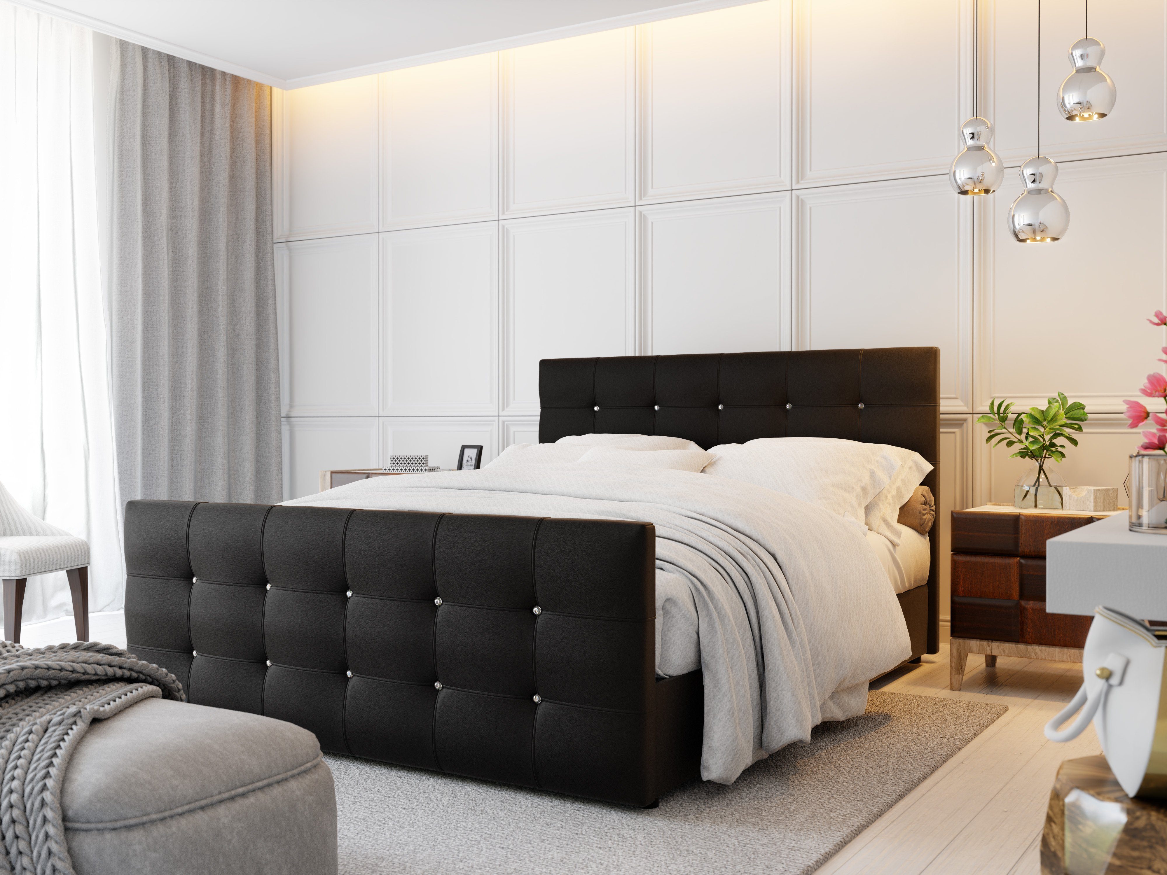 yourhouse24 Boxspringbett Cleo Leder mit 2 günstig online kaufen