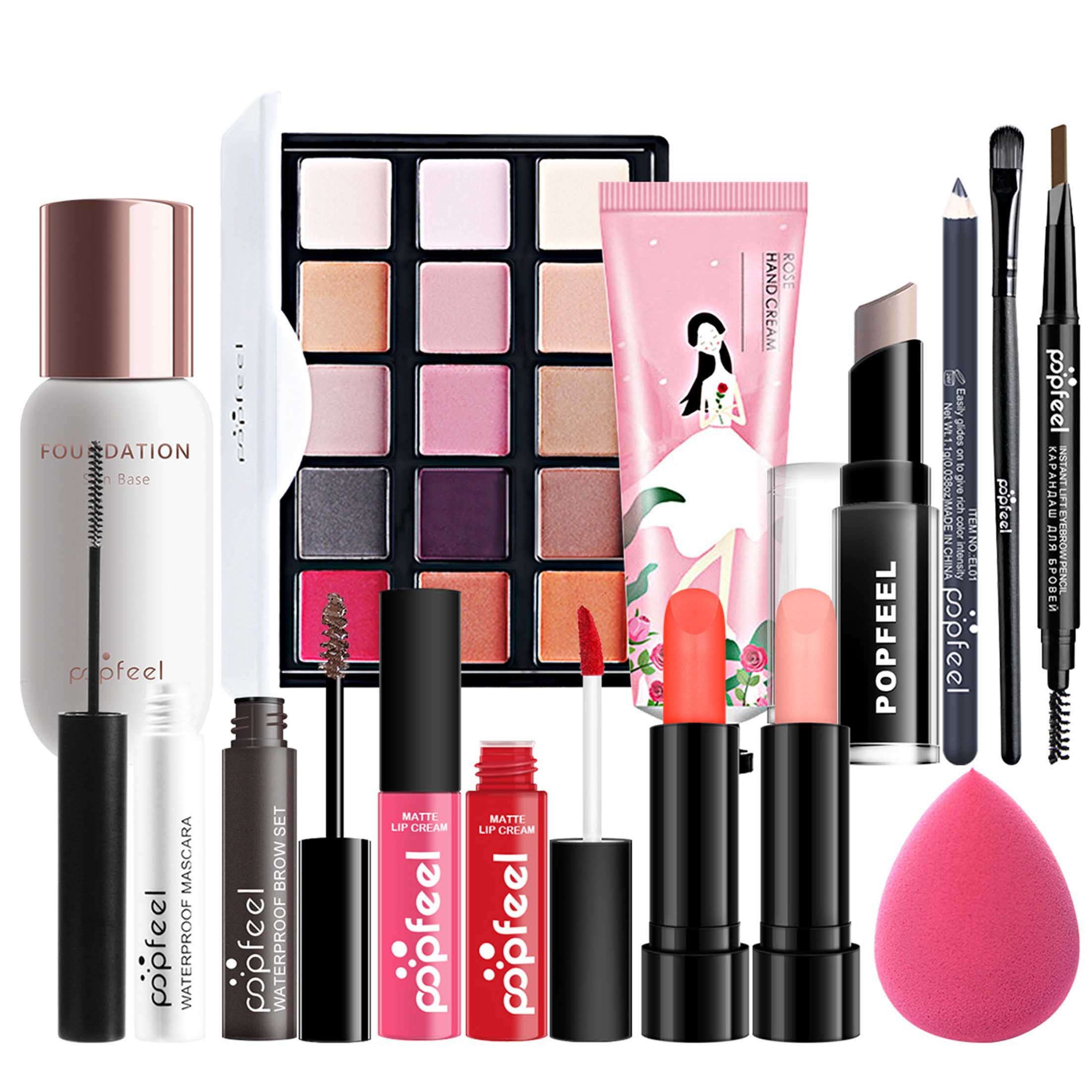 Glamuf Make-up Set 14-teiliges Schminkset Geschenkset, Einsteiger Schminkset, leichtes Schminkset Komplettset, Must Have Set für Makeup-Trägerinnen