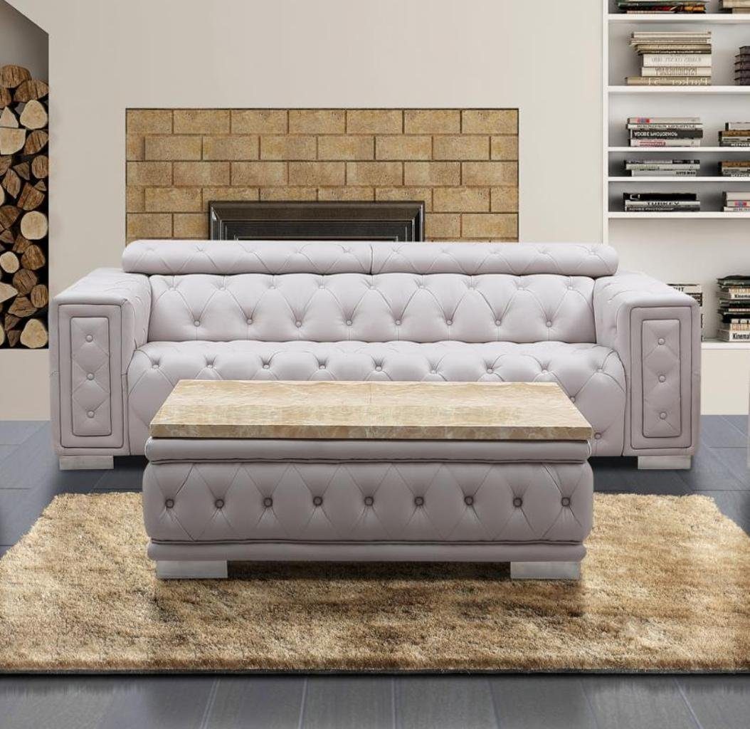Couch JVmoebel Modern Chesterfield Neu, in 3-er Stilvoller Chesterfield-Sofa weißer 3-Sitzer Europe Made