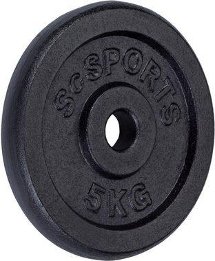 ScSPORTS® Hantelscheiben »Hantelscheibenset Gusseisen 30 mm 4x5 kg«, 20 kg, (Set, 4-tlg)