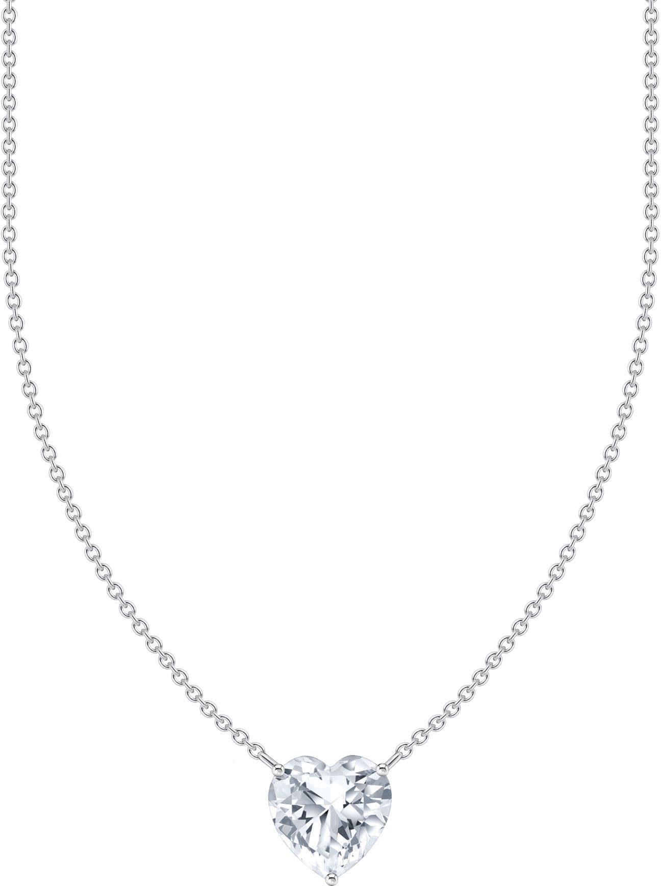 THOMAS SABO Kette mit Anhänger großer Herz-Anhänger, mit Zirkonia (synth)