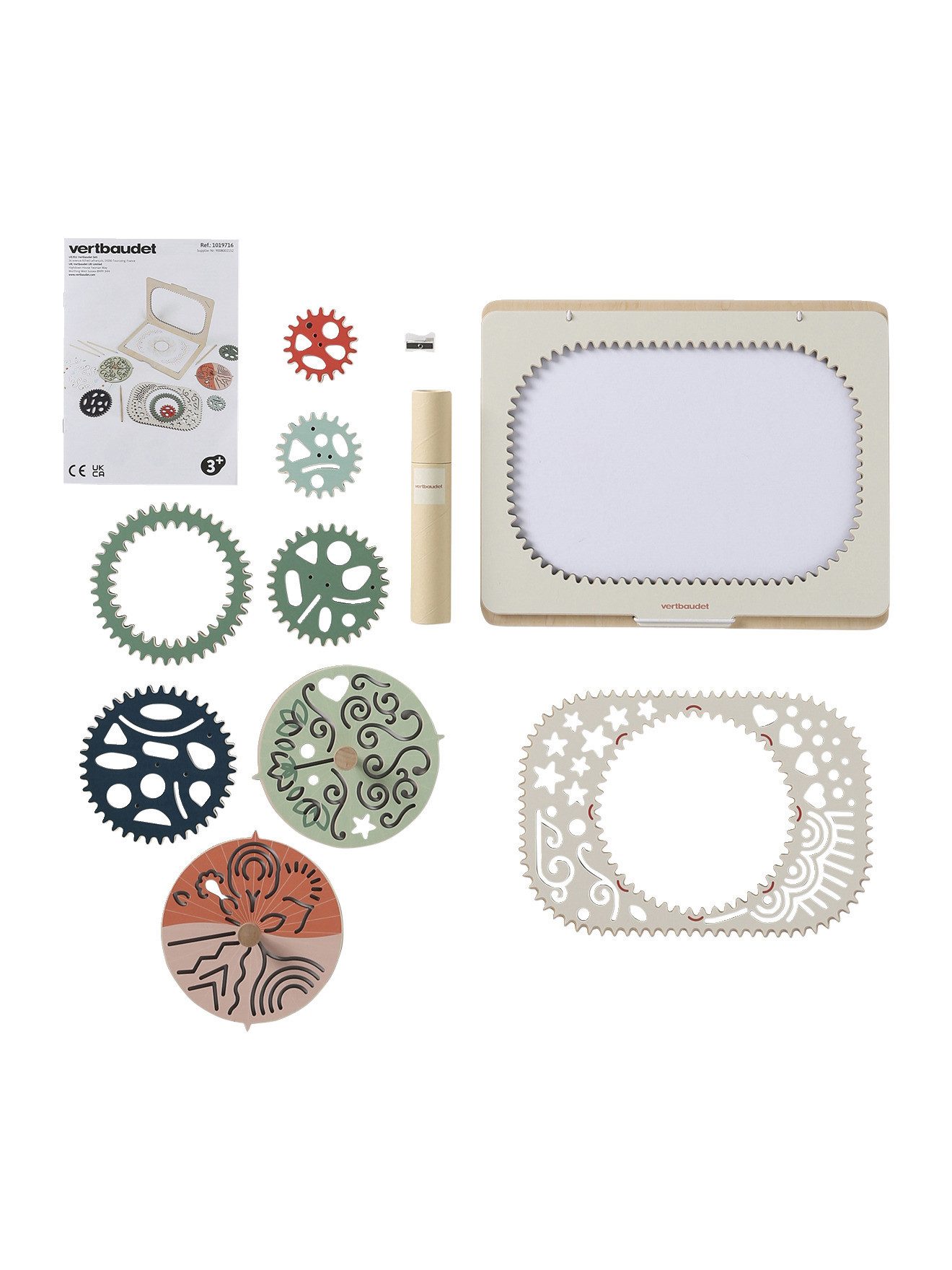 vertbaudet Tafel Kreativ-Set Spiralen und Mandalas aus FSC®-Holz, FSC®-Holz