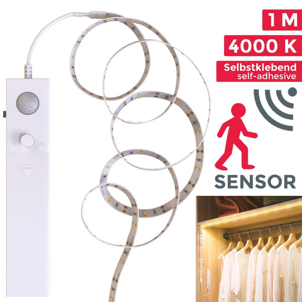 B.K.Licht Schrankleuchte LED Band Bewegungsmelder 1m günstig online kaufen