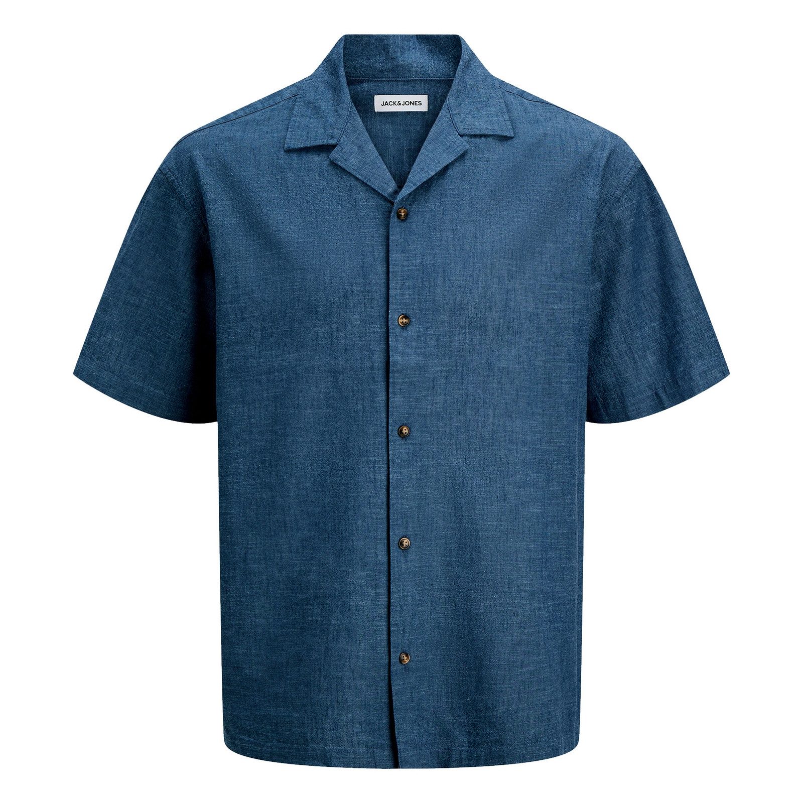Jack & Jones Kurzarmhemd Summer Linen Blend Resort Shirt mit dezentem Strukturmuster