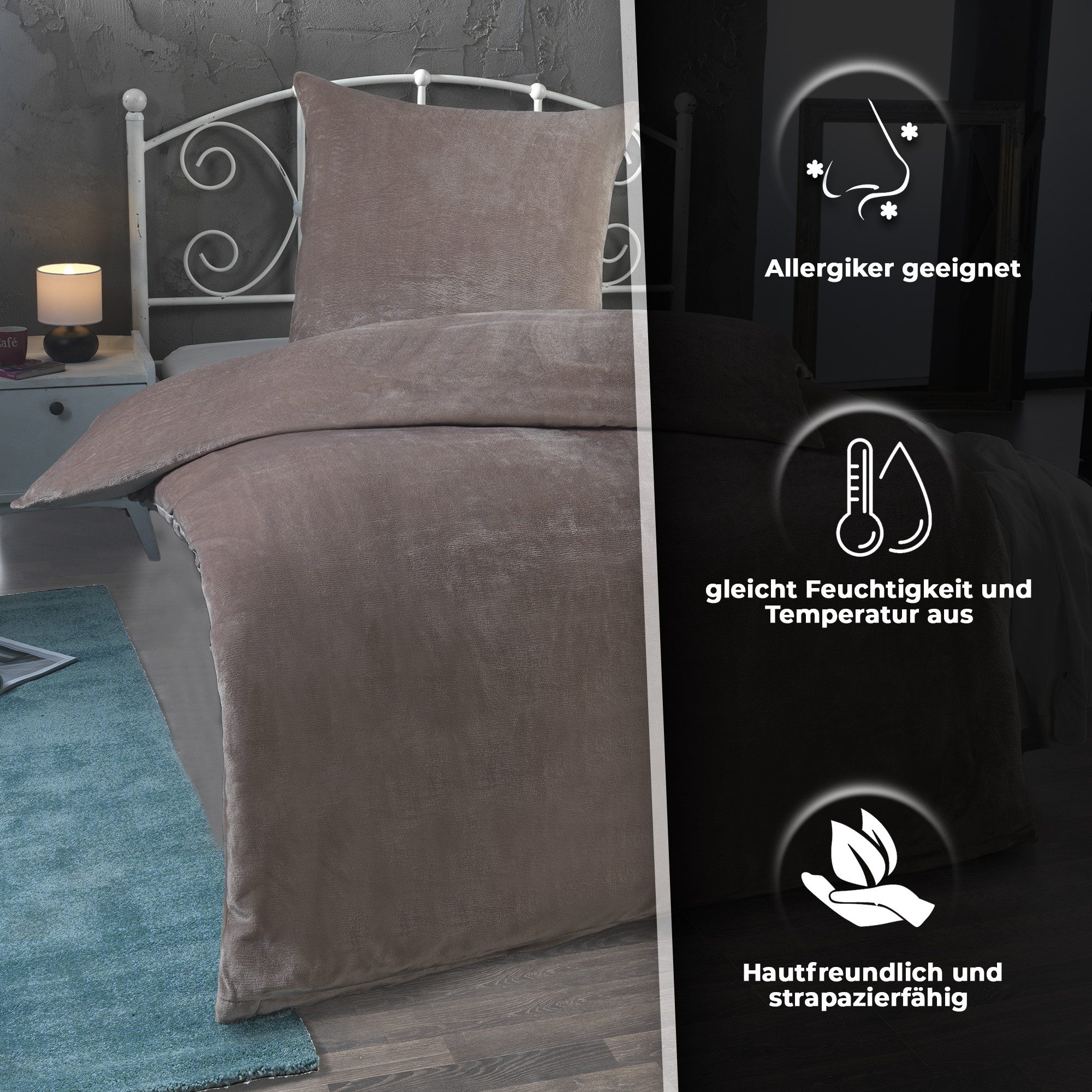 Malika Bettwäsche 155x220 + 80x80 cm Cashmere Touch Bettwäsche, atmungsakti günstig online kaufen