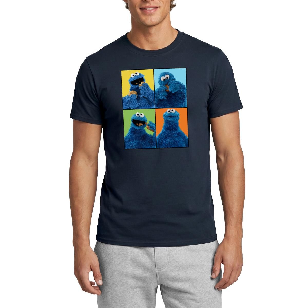 T-Shirt Sesamstraße Krümelmonster Posen Männer T-Shirt