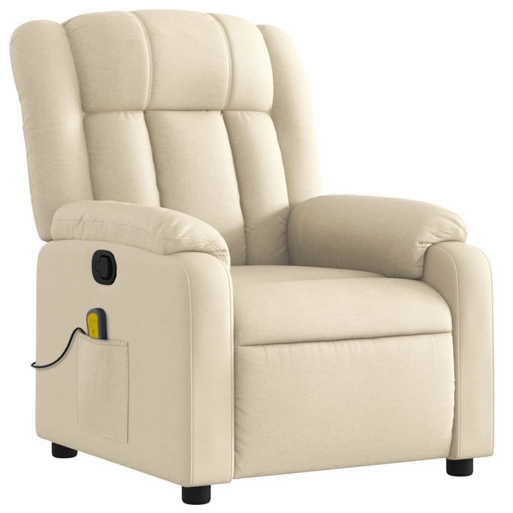 vidaXL Sessel Massage-Relaxsessel, cremefarbener Stoff (1-St) günstig online kaufen