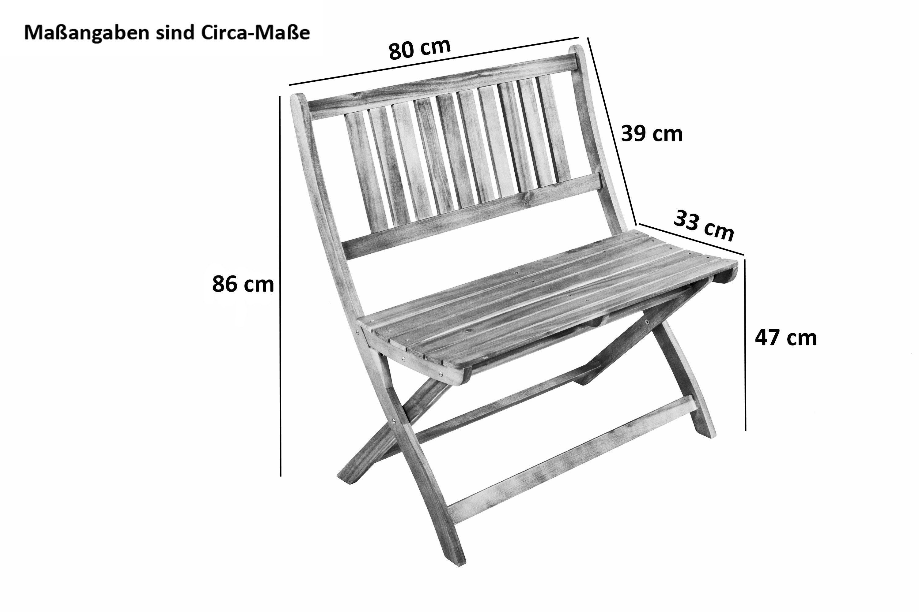 SAM® Gartenbank Skirino, robustes Akazienholz, Klappfunktion, 80cm Länge, schlichtes Design