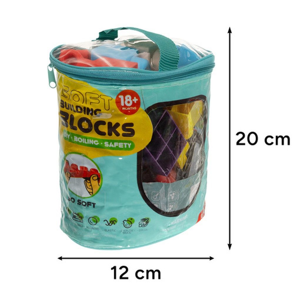 ISO TRADE Gummibausteine Kreativ-Sensorikblöcke Spielbausteine, (Spar-Set, 30 St., Entwicklung), Flexible Bausteine aus angenehmem Material mit abgerundeten Kanten