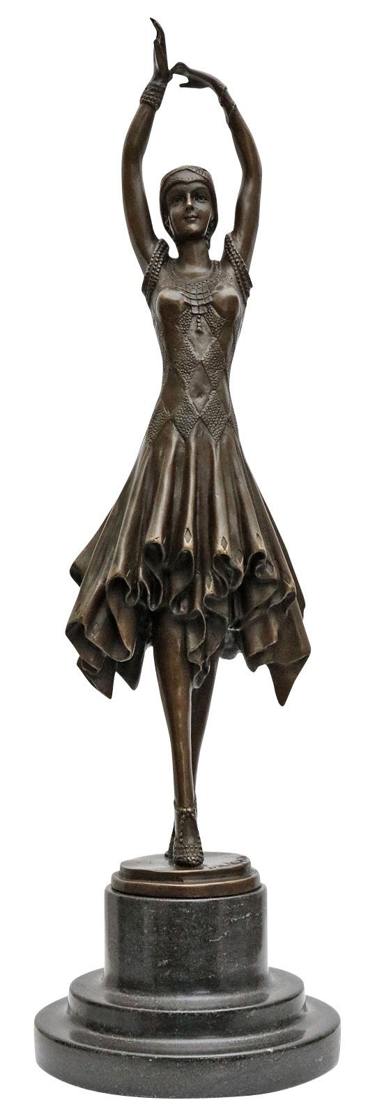 Aubaho Skulptur Bronzeskulptur Bronze Figur Frau Kita nach Chiparus Skulptur Antik-Sti