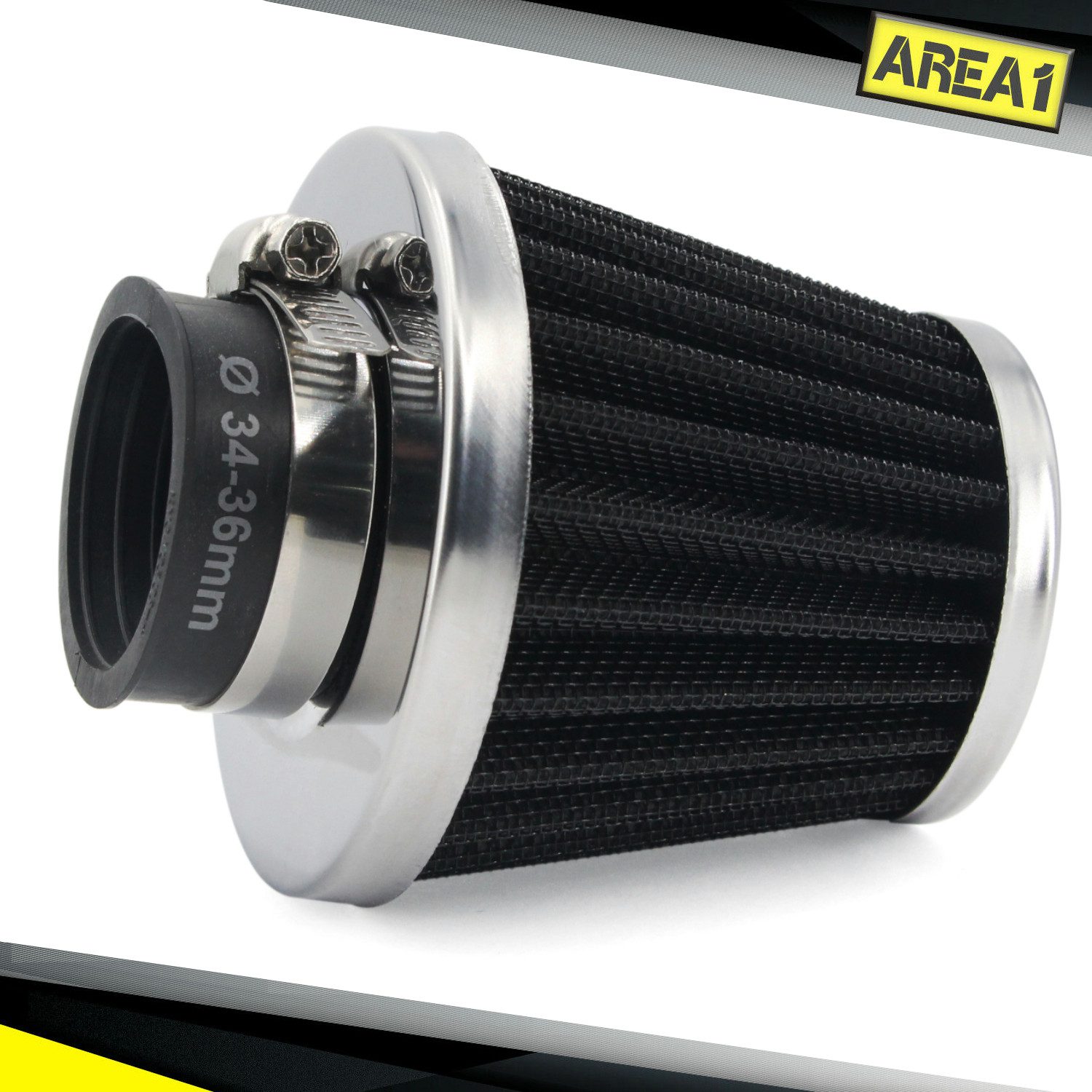 Area1 Luftfilter Universal Tuning Sport Luftfilter Filter, Anschluss 34 35 36 mm