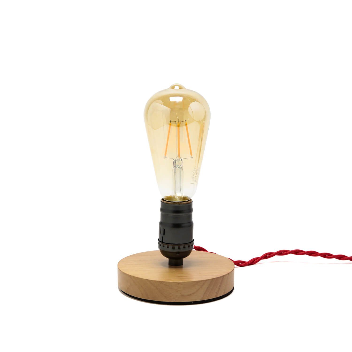 Licht-Erlebnisse Tischleuchte Metall Holz dekorativ Design Tischlampe Leuchtmittel, ohne EDISON, Industrie Retro