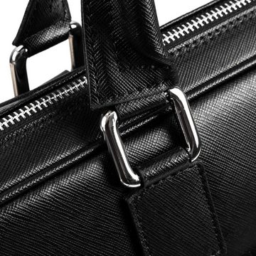 So Milano Handtasche, Made in Italy, Leder, Schwarz