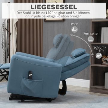 HOMCOM Relaxsessel mit Liegefunktion, Fernbedienung (Set, 1-St., Aufstehsessel), Liegefläche 150cm